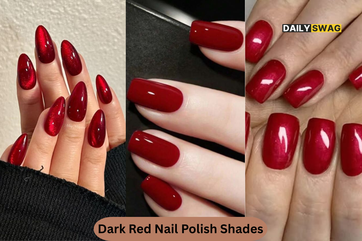 dark red nail polish