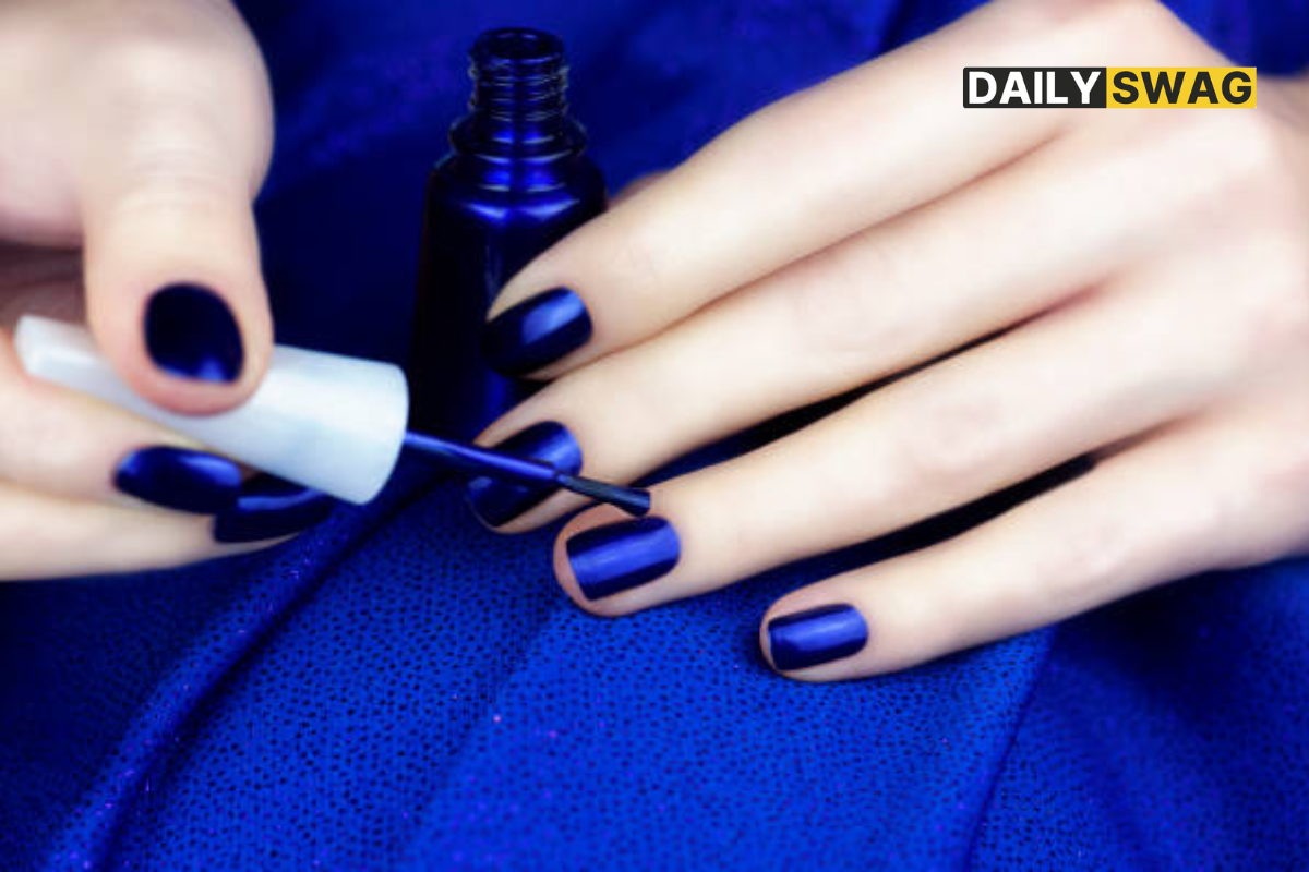 blue nail polish